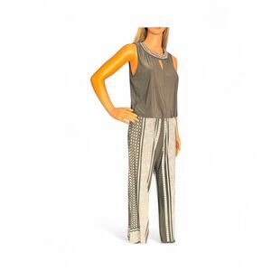 INC International Concepts Charcoal Blouse Pant Jumpsuit